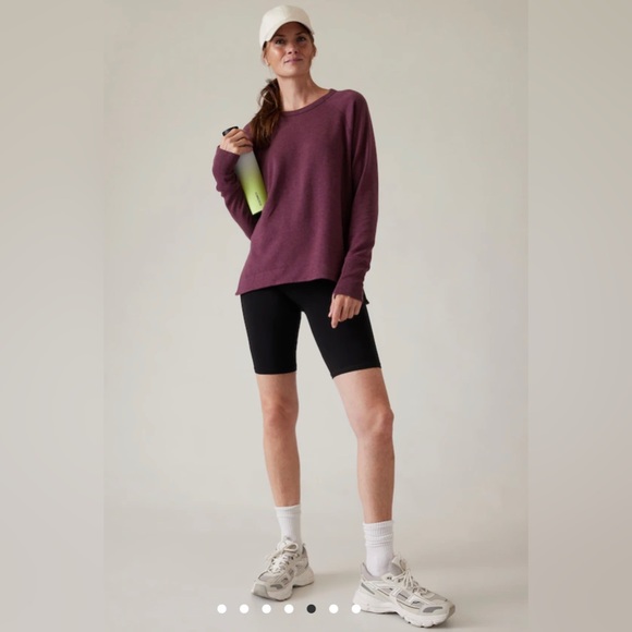Athleta Tops - ATHLETA Coaster Luxe Waffle Purple Sweatshirt Women’s Size Medium